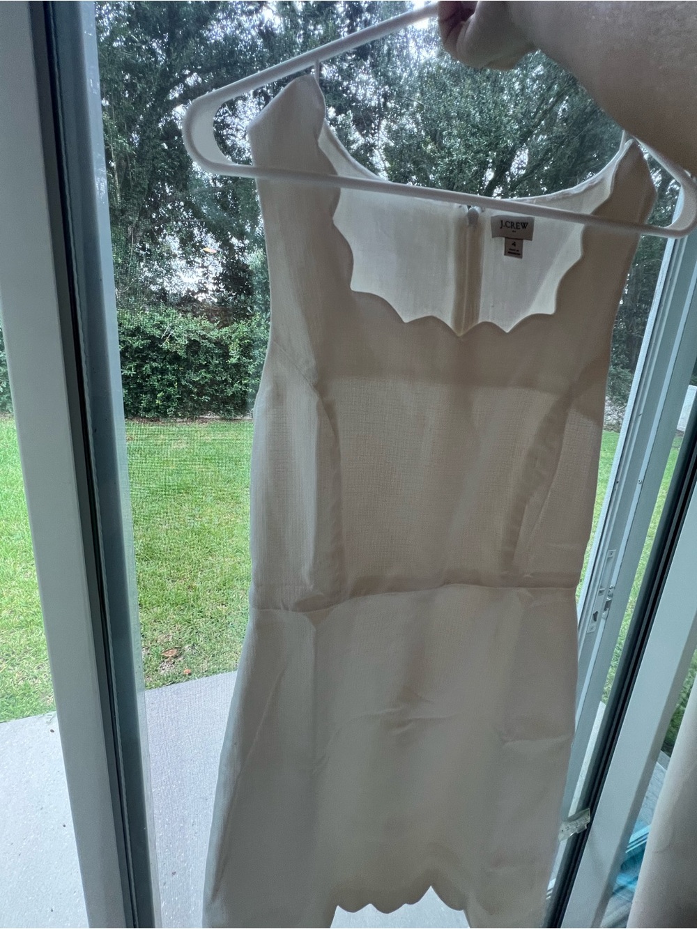 J. Crew White Scallop-Edge Sleeveless Dress size 4